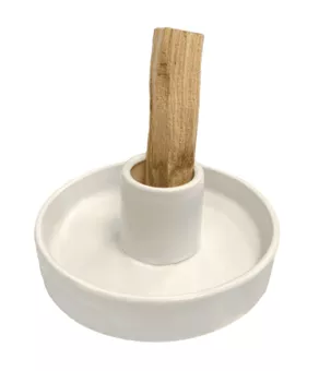Weißer Keramik-Räucherstäbchenhalter für Palo Santo, 10,50 cm