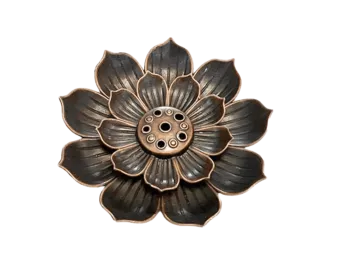 Lotusblüten-Räucherstäbchenhalter aus Metall 6 cm