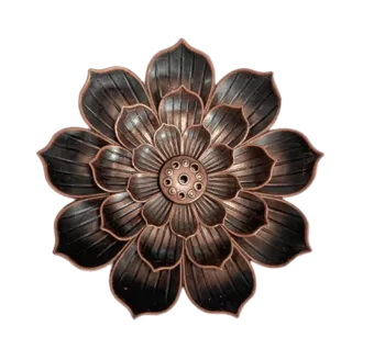 Räucherstäbchenhalter aus Metall große Lotusblume 8.5 cm