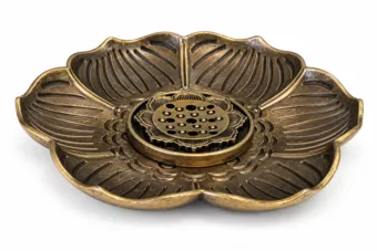 Lotus-Räucherstäbchenhalter aus Metall 8.5 cm