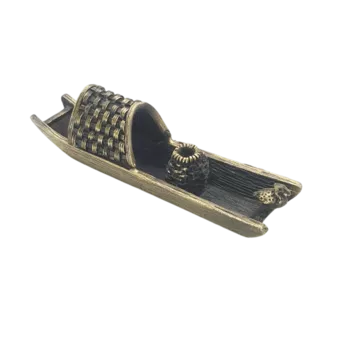 Metall-Räucherstäbchenhalter Boot Bronze 9.5 cm