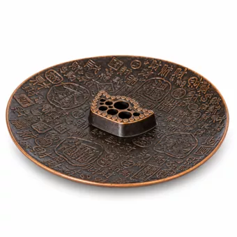 Räucherstäbchenhalter mit 9 Löchern, chinesisches Goldbarren-Dekor, 10 cm