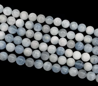 Aquamarin Perlen 10mm auf 40cm Faden