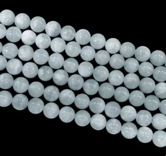 Aquamarin AA Perlen 10mm auf 40cm Faden