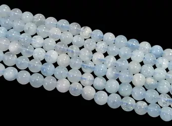 Runde Perlen auf Faden Aquamarin AA 5 mm