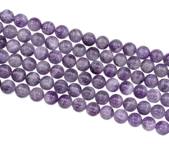 Strang mit Runden Amethystperlen AB 10 mm