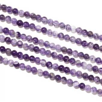 Gebänderter Amethyst Rundperlen-Strang A 4mm