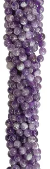 Strang mit Runden Gebänderten Amethystperlen A 8 mm