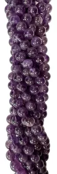 Uruguay-Amethyst Rundperlen-Strang A 6-7mm