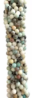 Strang mit Runden Multicolor-Amazonitperlen A 6 mm