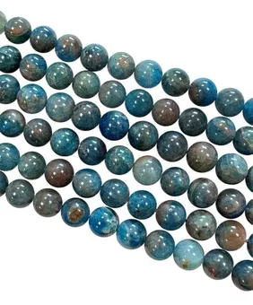 Blaue Apatitperlen 8 mm auf 40 cm Draht