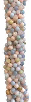 Berylle Aquamarin und Morganit A-Perlen 8–9 mm auf 40 cm Faden