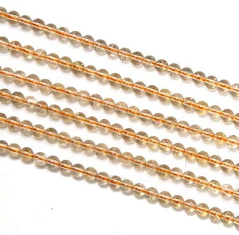 Natürlicher Citrin Rundperlen-Strang A 4mm