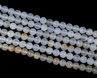 Blaues Chalcedon A Perlen 8mm auf 40cm Faden