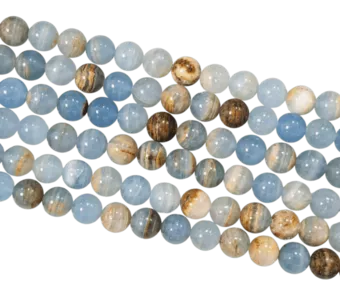 Blauer Calcit-Mix AA 10 mm auf 40 cm Draht