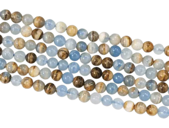 Blauer Calcit Mix AA 6–7 mm auf 40 cm Draht