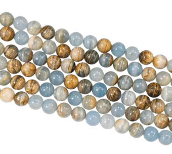 Blauer Calcit Mix AA 7–8 mm auf 40 cm Draht