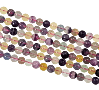 Runde Fluorit-Perlen auf Strang AA 6–7 mm