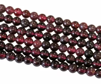 Perlenstrang Runde Perlen Roter Granat A 4 mm