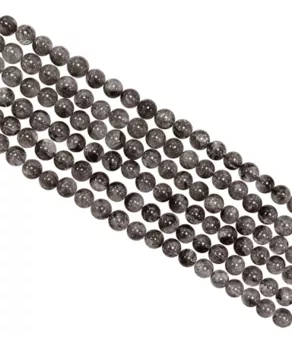 Herkimer-Kristall A, runde Perlen, 7–8 mm, auf 40 cm Draht