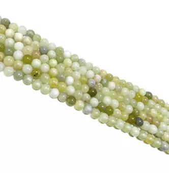 Runde chinesische Jade-Perlen auf Strang A 6 mm