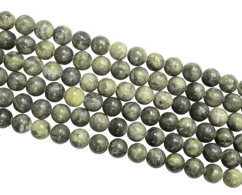 Jade-Nephrit-A-Perlen, 10 mm, auf 40 cm Draht
