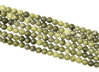 Jade-Nephrit-A-Perlen, 4 mm, auf 40 cm Draht