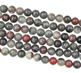 Heliotrop Bloodstone Jaspis Rundperlen-Strang A 8mm