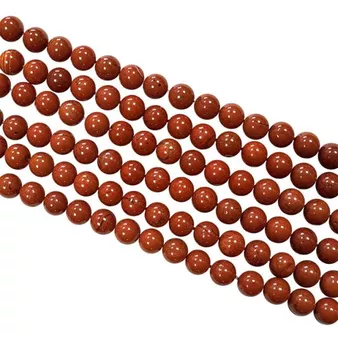 Roter Jaspis Rundperlen-Strang A 6mm
