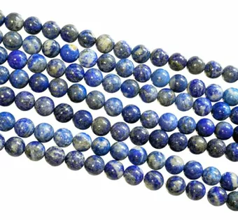 Lapislazuli Rundperlen-Strang A 8-9mm