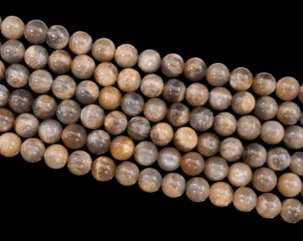 Schwarzer Mondstein Mix AA-Perlen 8mm auf einem 40 cm langen Faden