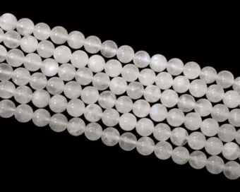 Weißer Mondstein Peristerit AA Perlen 8mm auf einem 40cm Faden