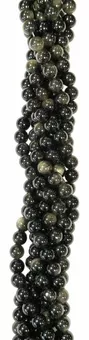 Goldschimmernder Schwarzer Obsidian Rundperlen-Strang A 6mm