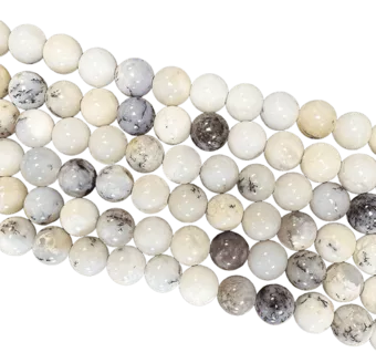 Opal Dendrite A 6mm Perlen auf einer 40cm Strang