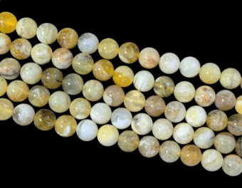 Gelber Opal Rundperlen-Strang A 10-11mm