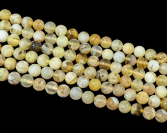 Gelbe Opal-A-Perlen, 6 mm, auf 40 cm Draht