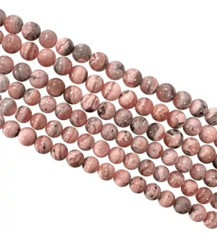 Argentinische Rhodochrosit-A-Perlen 5–6 mm auf 40 cm Draht