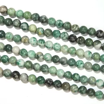 Strang mit Runden Serpentinperlen A 6 mm