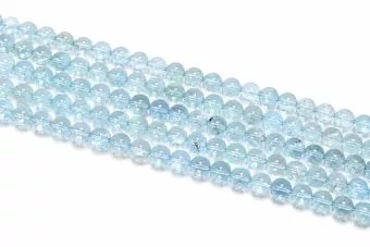 Runde Perlen am Faden Blautopas AAA 6,5 mm