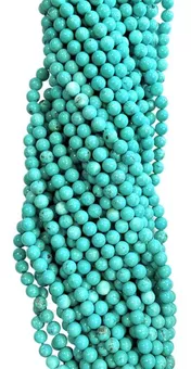Turquenit-Howlith natürlich getönte A-Perlen 4 mm auf 40 cm Draht