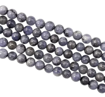 Tansanit A Perlen 7–8 mm auf 40 cm Draht