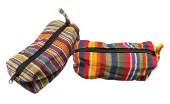 Indische Baumwolltaschen mit Streifenmuster – 6er-Packung in verschiedenen Farben