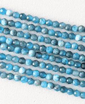 Blauer Apatit Facettierte Perlen-Strang AA 3-4mm
