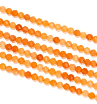 Facettierte runde Perlenkette Orange Aventurin A 3 mm