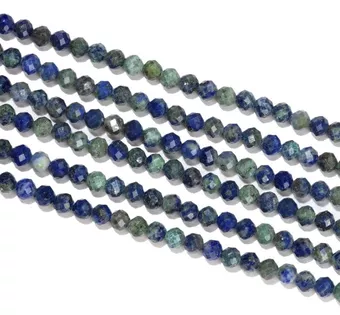 Stabilisierter Azurit & Malachit Facettierte Perlen-Strang A 3mm