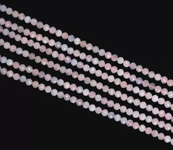 Aquamarin-Berylle und facettierte Morganite A 3 mm Perlen auf 40 cm Draht