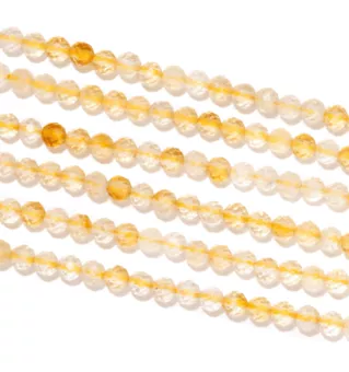 Natürlicher Citrin Facettierte Perlen-Strang A 3mm