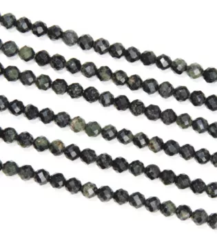 Facettierte runde Kambaba-Jaspis-Perlen A 3 mm im Strang