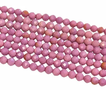 Lepidolit Mica Mauve Facettierte AA 3mm Perlen auf 40cm Draht