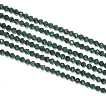 Malachit Facettierte Perlen-Strang AA 3mm